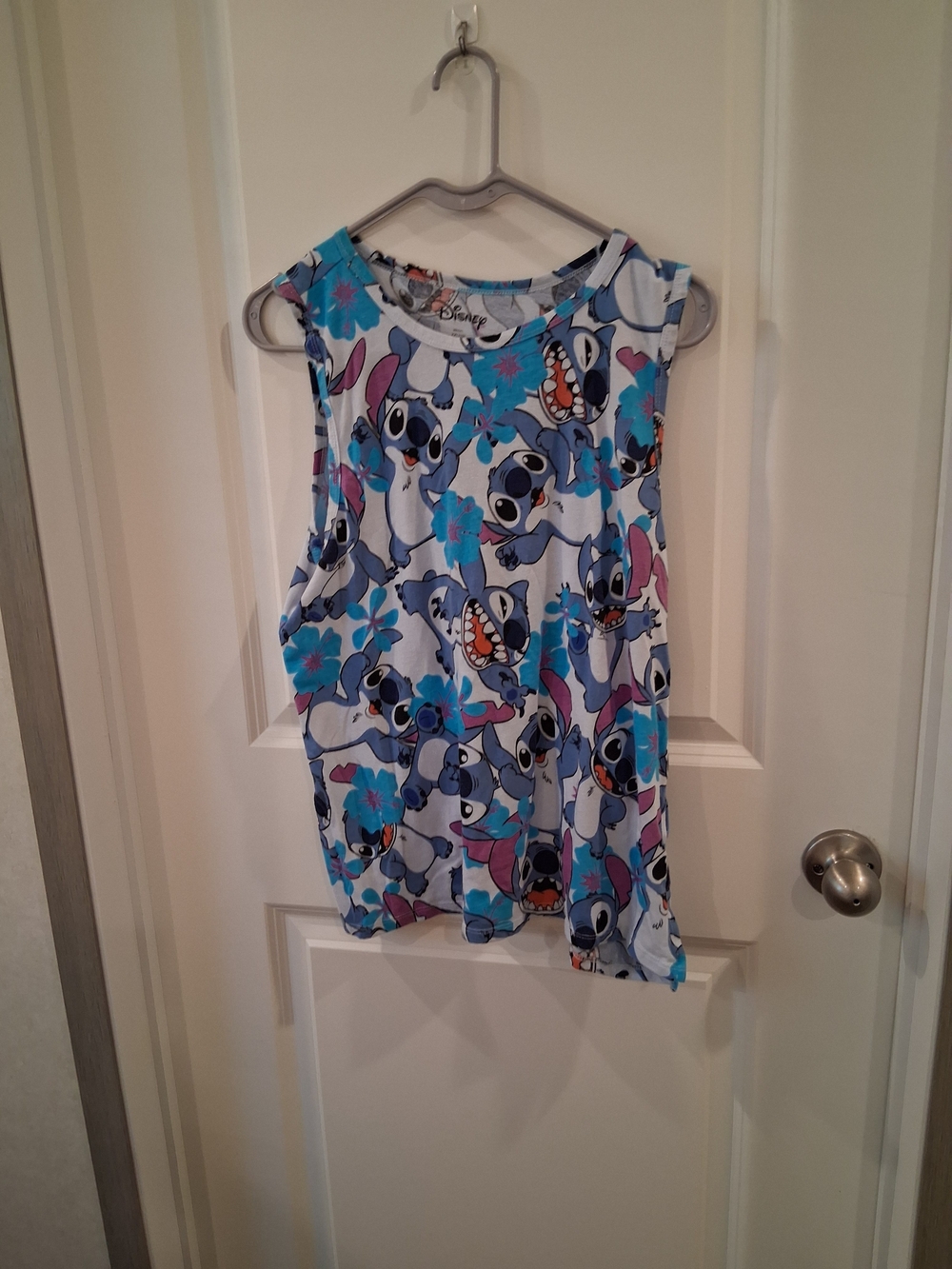 Disney Light Blue Stitch Floral Tank Top